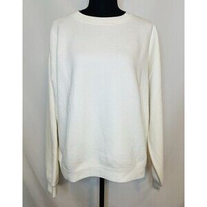 J. Crew Heritage Fleece Crop Cozy‎ Pullover Sweatshirt Ivory Women's XL NWT